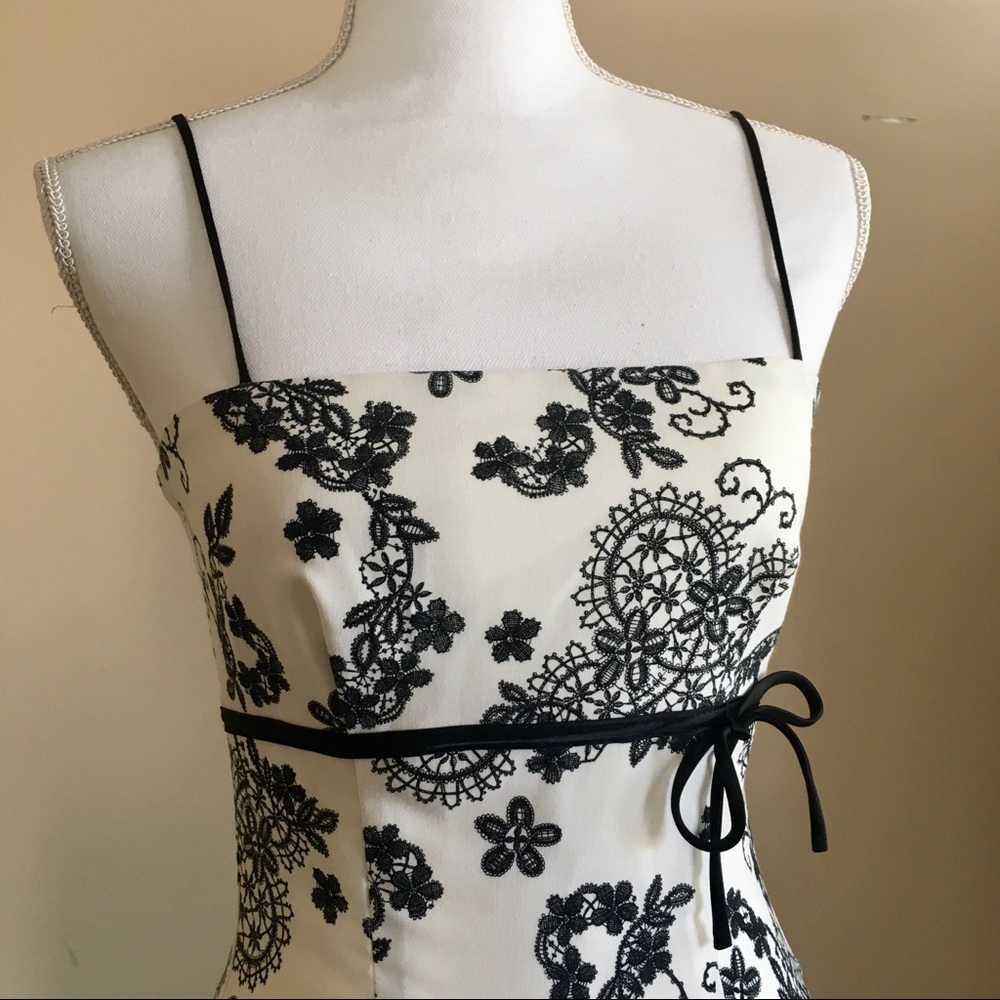 Vintage 90s Black White Juniors Party Prom Dress - Picture 2 of 9